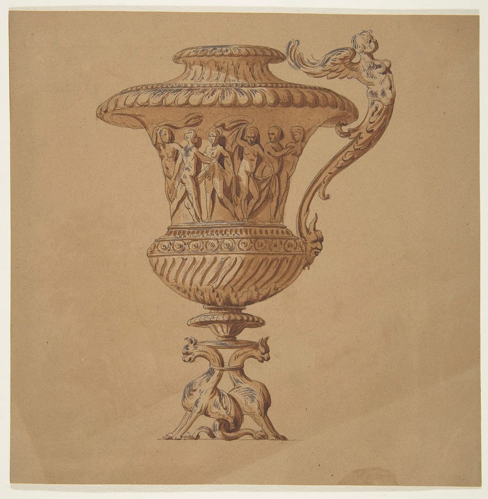 Design for a vessel, Anonymous, French, 19th century