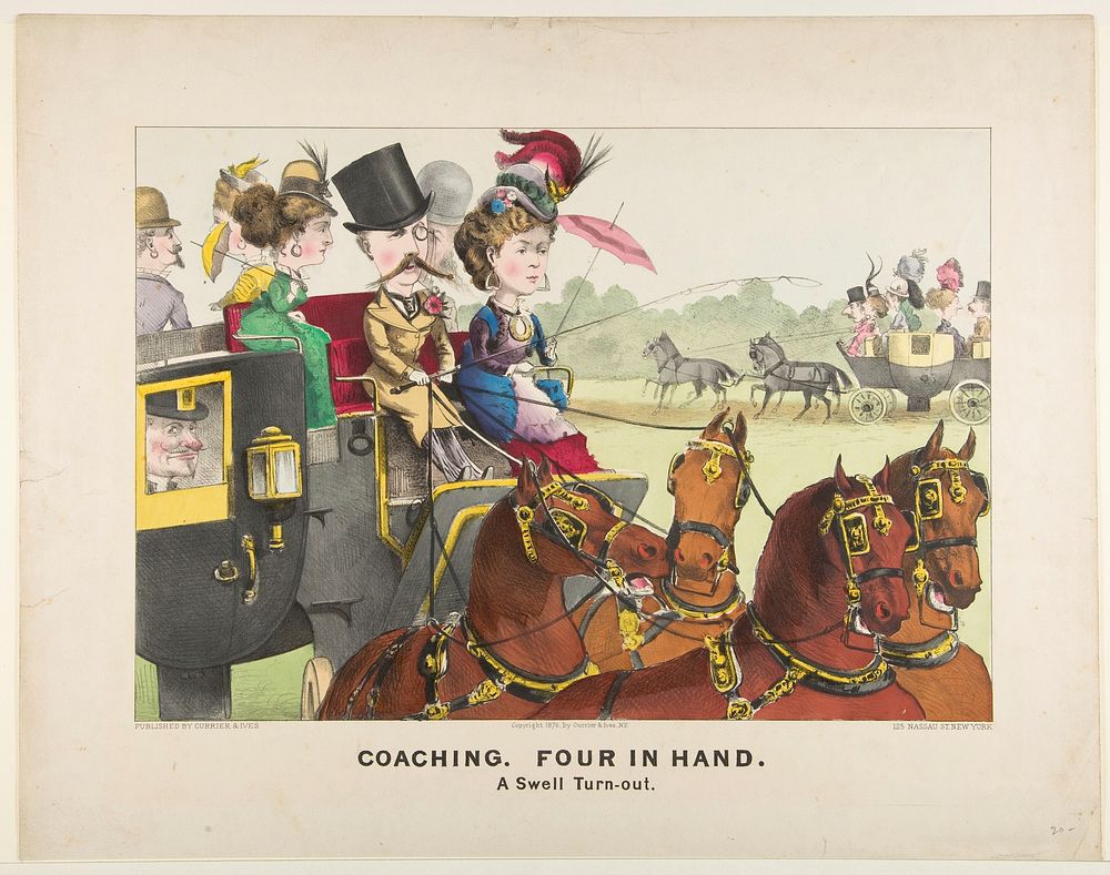 Coaching – Four in Hand – A Swell Turn-out, publisher Currier & Ives