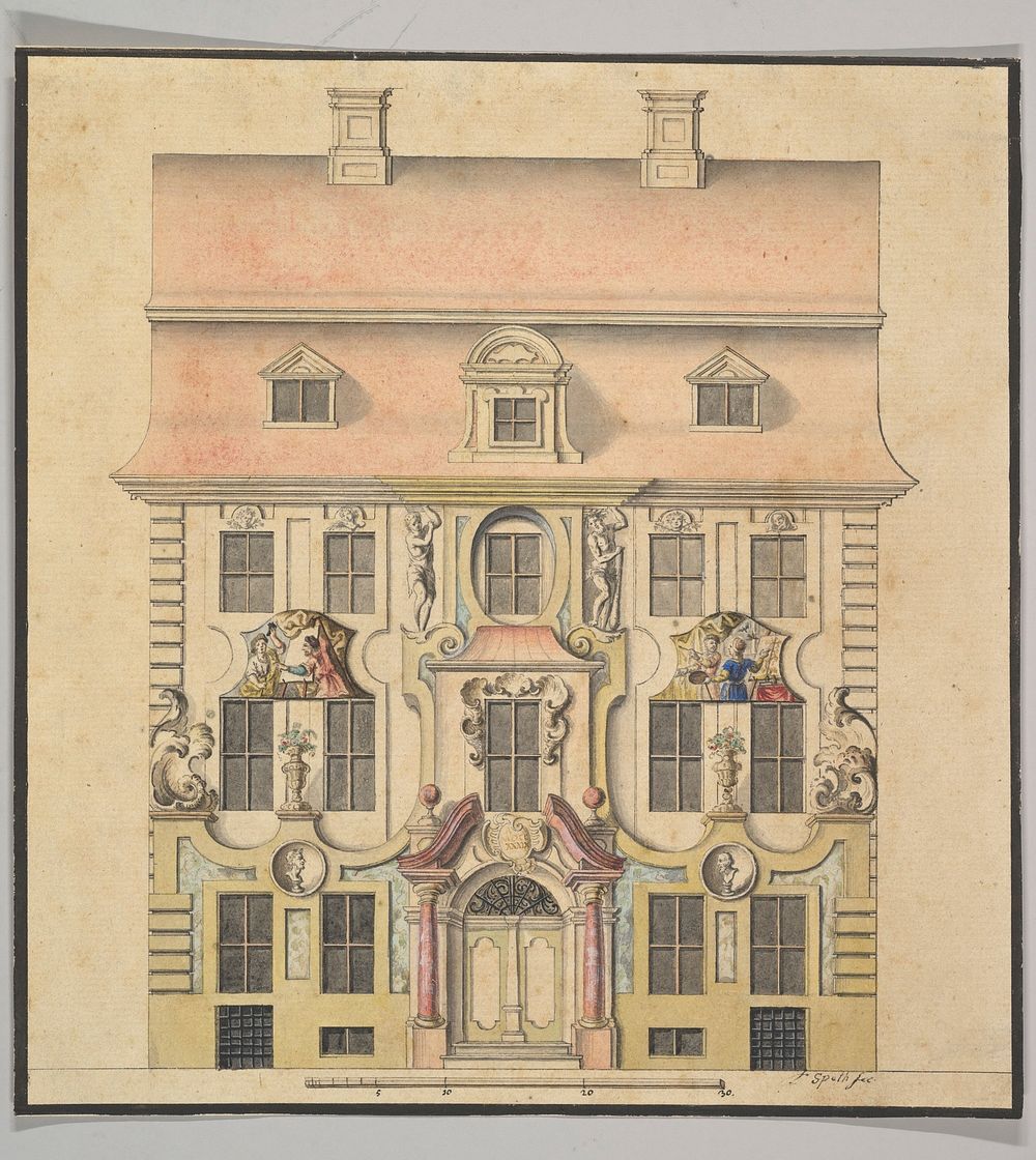 Architectural Design for a Fa&ccedil;ade by Ferenc (Franz) Speth
