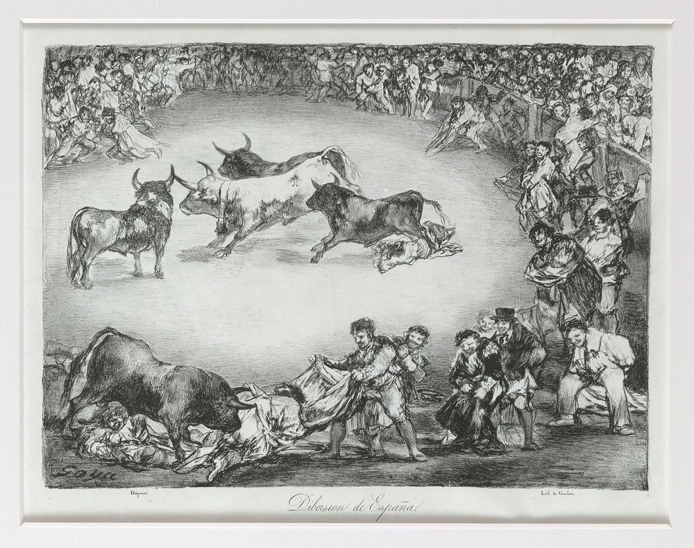 Spanish Entertainment from the 'Bulls of Bordeaux' by Goya (Francisco de Goya y Lucientes)