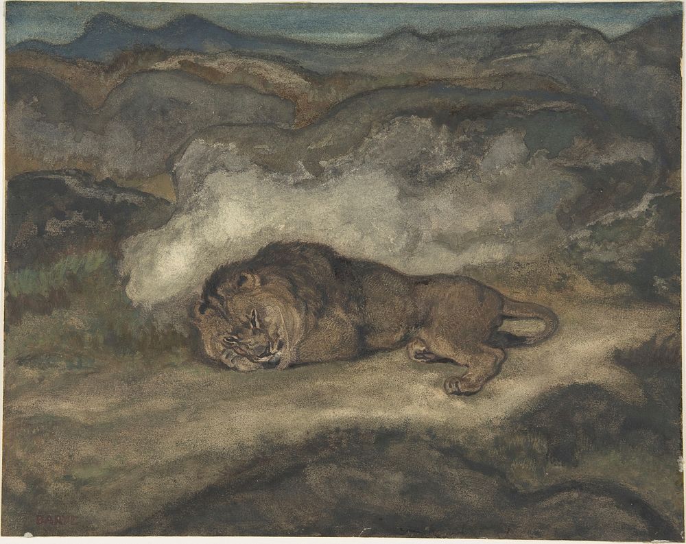 Lion Sleeping by Antoine-Louis Barye