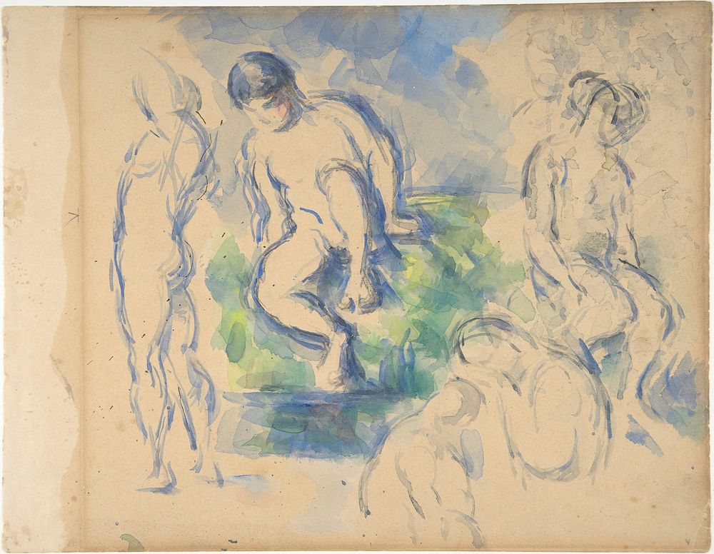 Bathers (recto); Still Life (verso) by Paul Cezanne 