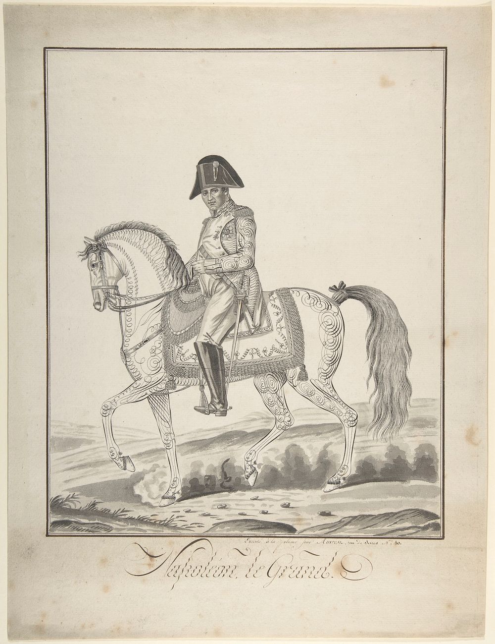 Equestrian Portrait of Napoleon by Auvrest