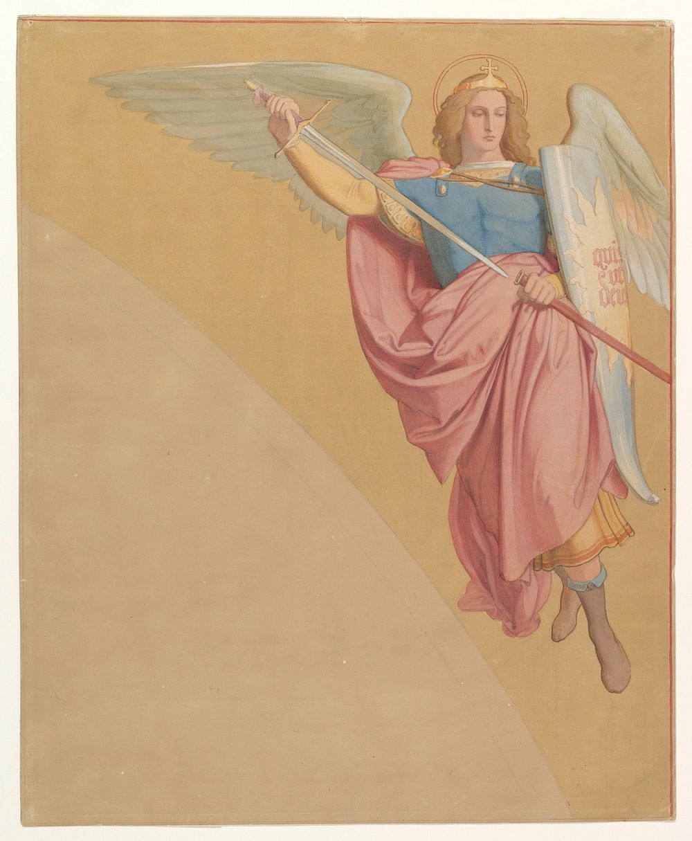 Archangel Drawing a Sword by Eduard Jakob von Steinle