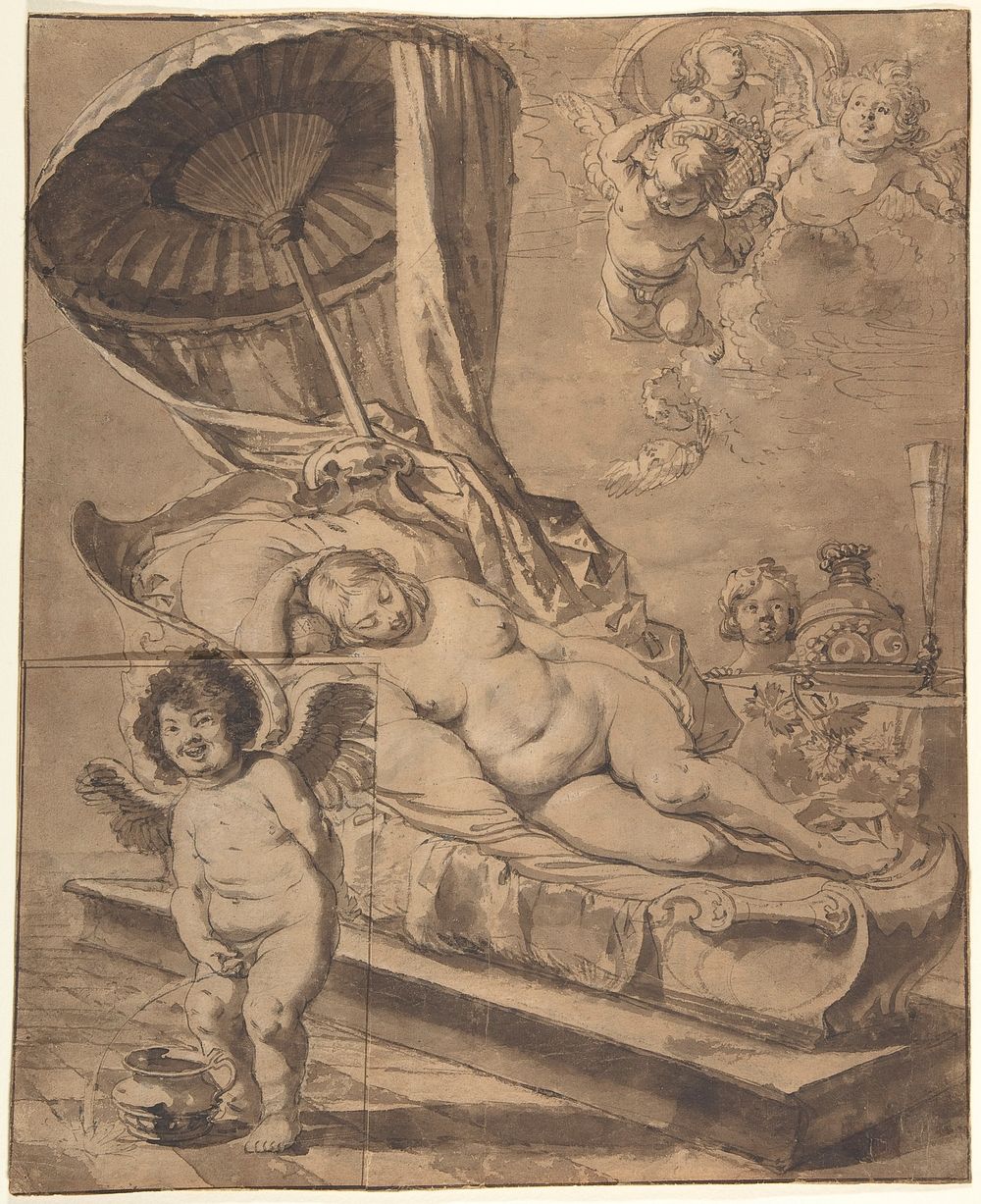 Venus and Cupid (r); Studies of a Woman (v.)