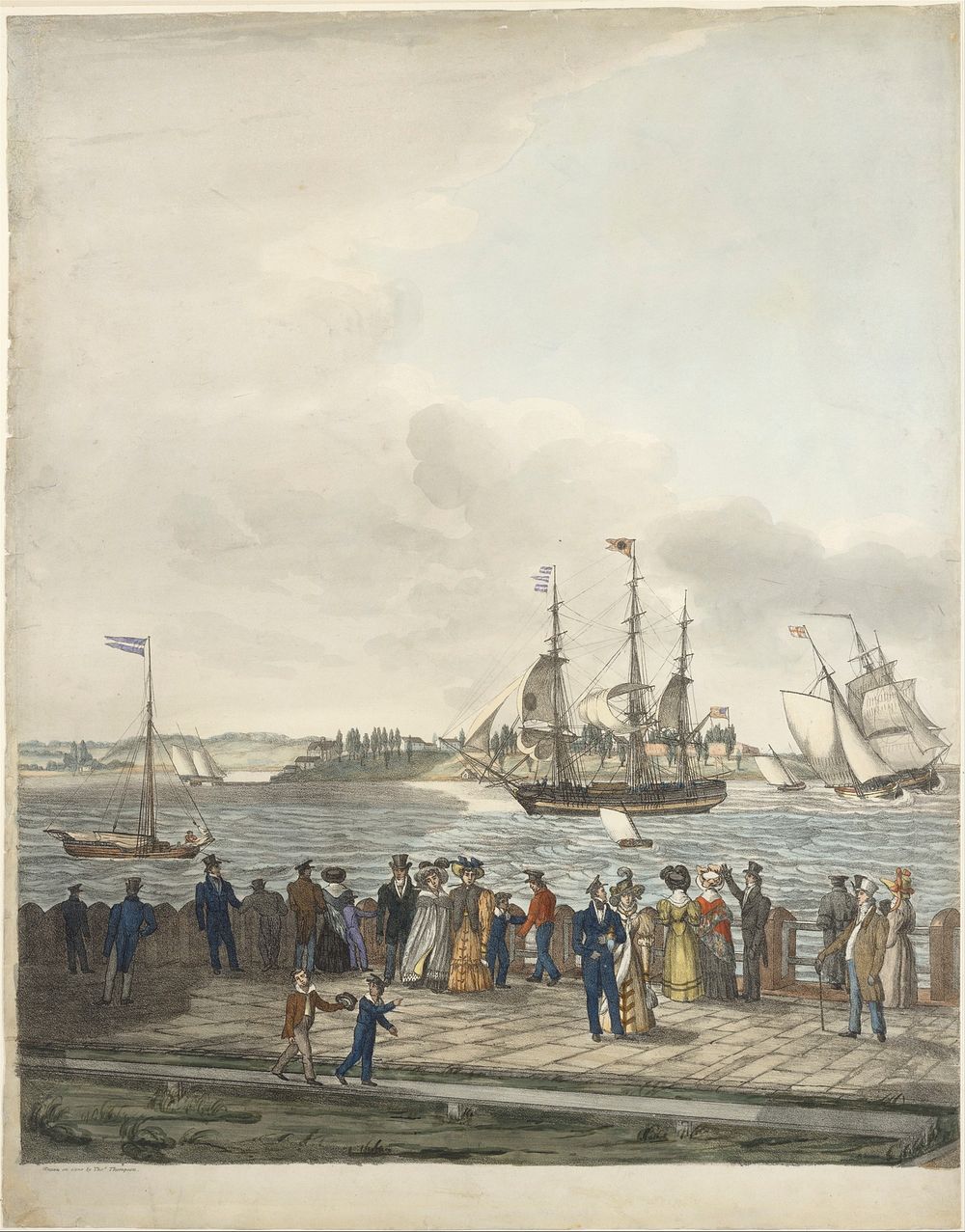 New York Harbor from the Battery by Thomas Thompson