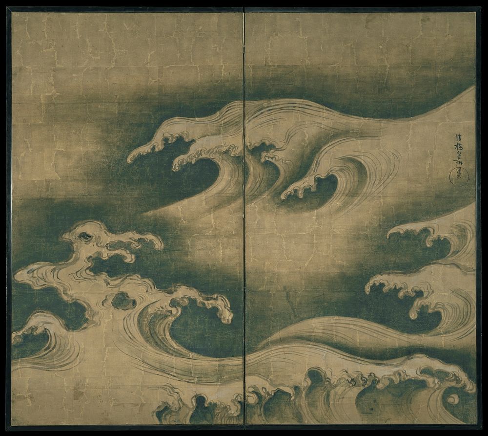 Rough Waves by Ogata Kōrin