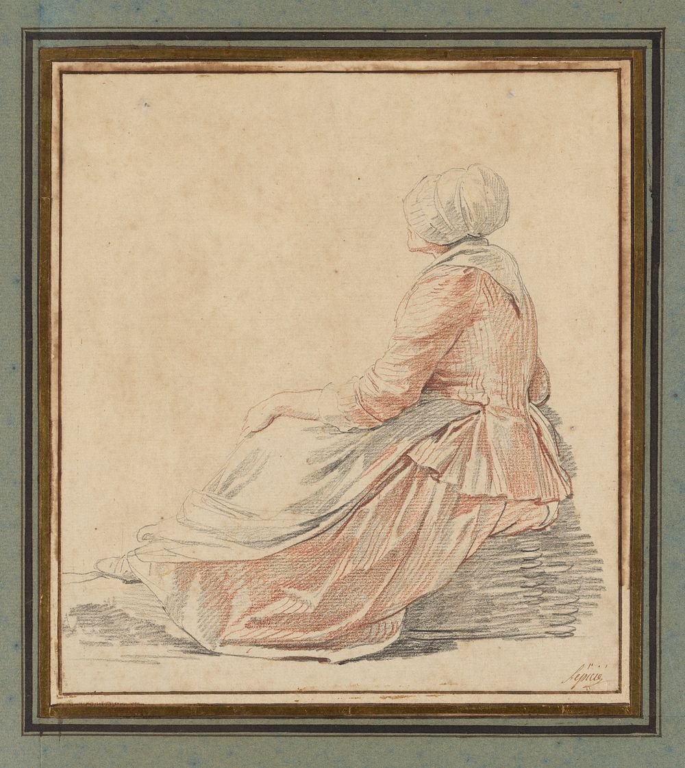 Seated Woman in Profile by Nicolas Bernard L&eacute;pici&eacute;