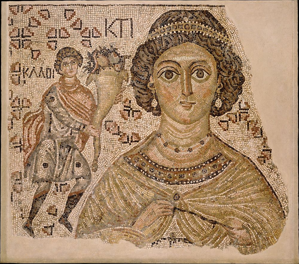 Fragment of a Floor Mosaic with a Personification of Ktisis, Byzantine