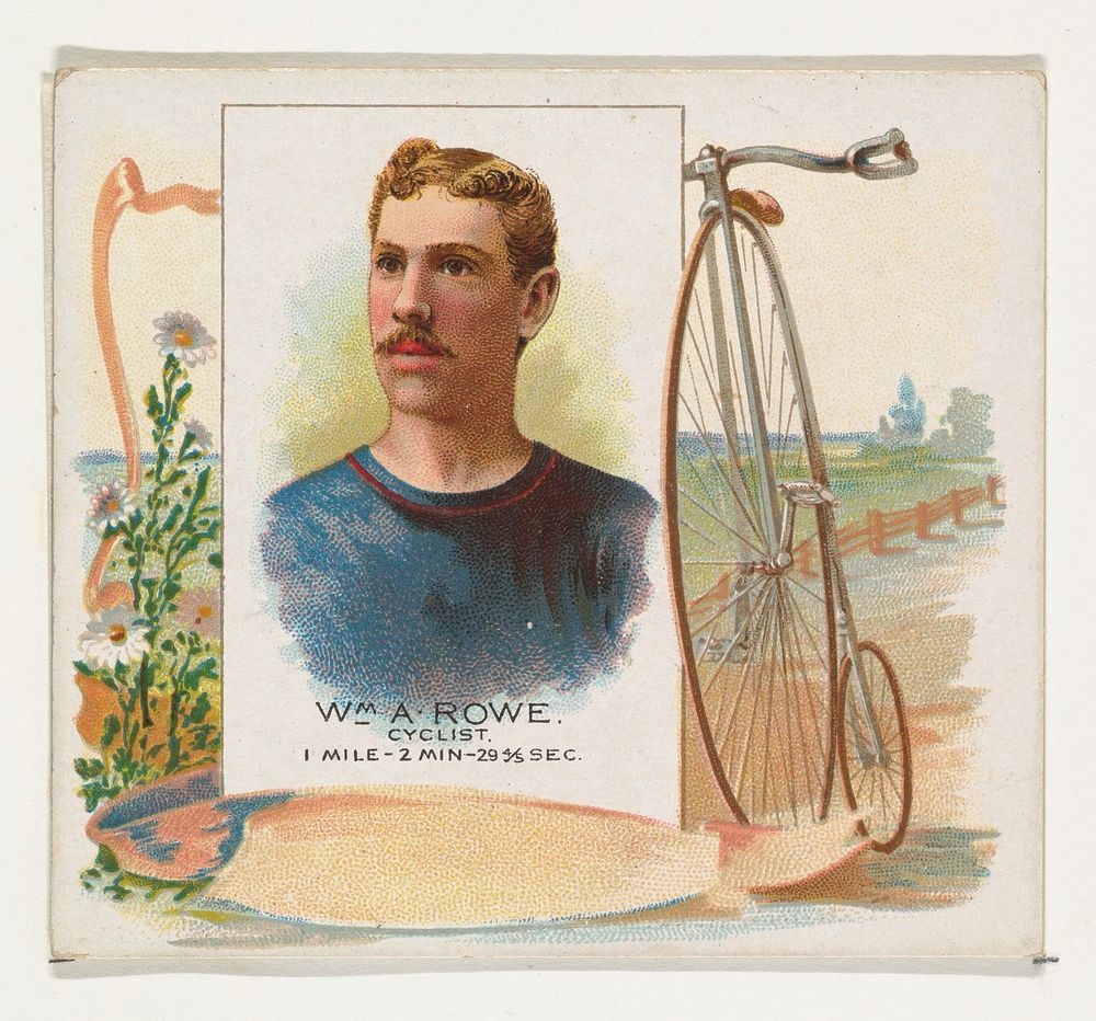 William A. Rowe, Cyclist, from World's Champions, Second Series (N43) for Allen & Ginter Cigarettes issued by Allen & Ginter 