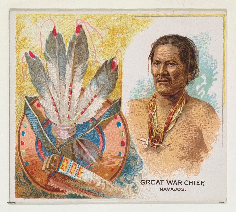 Great War Chief, Navajos, from the American Indian Chiefs series (N36) for Allen & Ginter Cigarettes issued by Allen &…