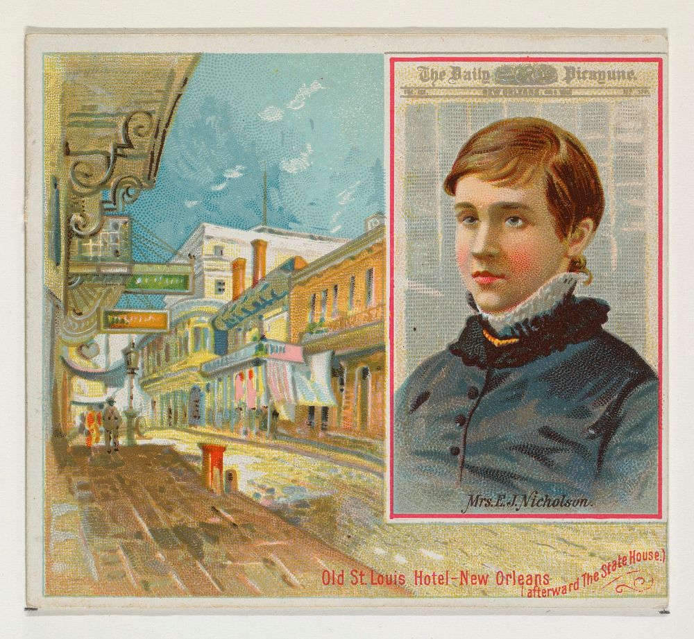 Mrs. E. J. Nicholson, The New Orleans Daily Picayune, from the American Editors series (N35) for Allen & Ginter Cigarettes…
