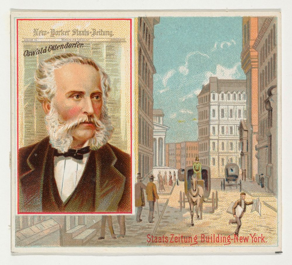 Oswald Ottendorfer, New Yorker Staats-Zeitung, from the American Editors series (N35) for Allen & Ginter Cigarettes issued…