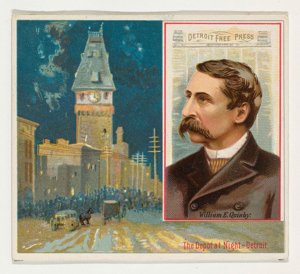 William E. Quinby, Detroit Free Press, from the American Editors series (N35) for Allen & Ginter Cigarettes issued by Allen…