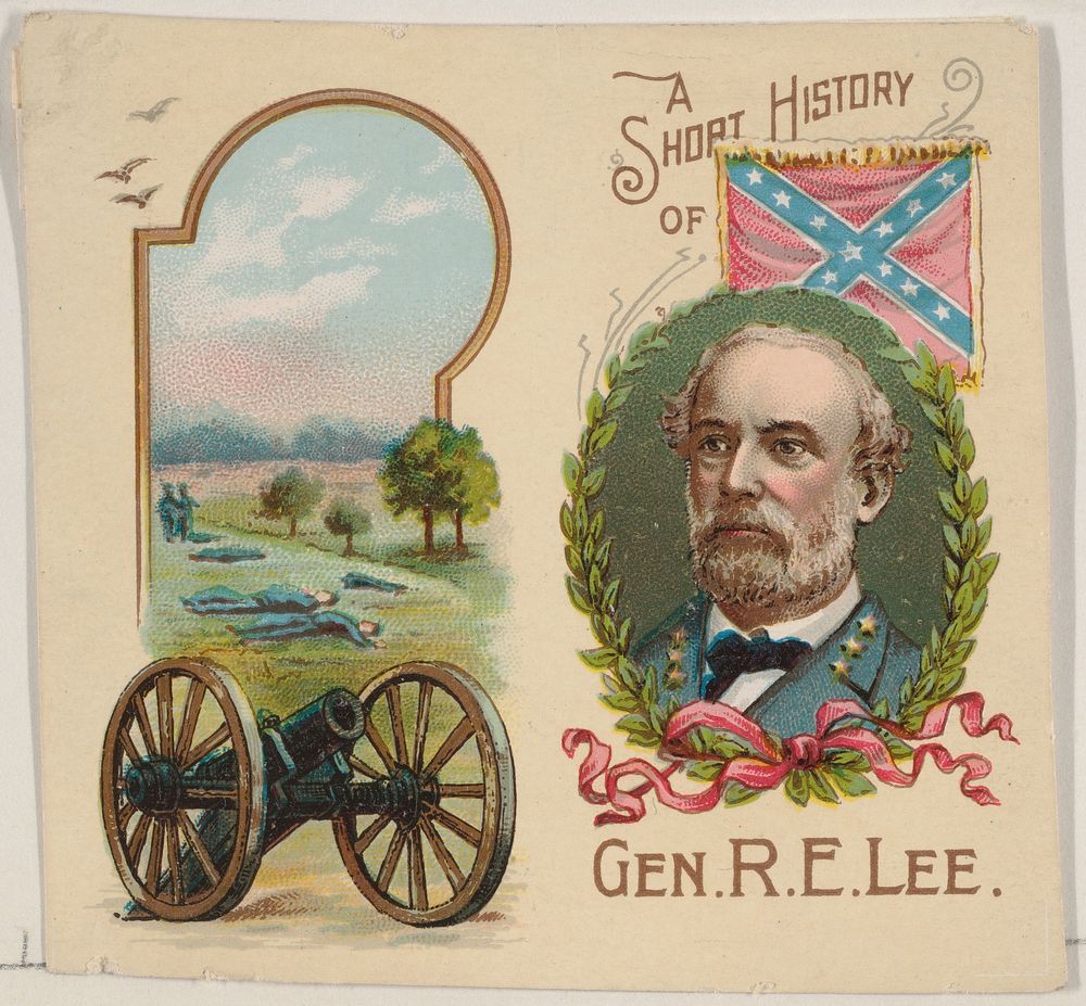 A Short History of General Robert E. Lee, one-sheet of cover and verso from the Histories of Generals series of booklets…