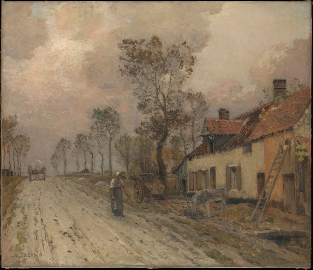The Route Nationale at Samer by Jean-Charles Cazin