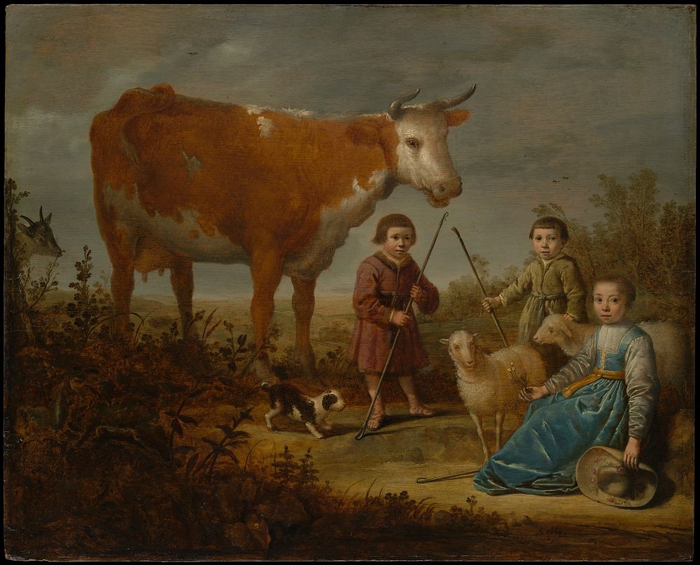 Children and a Cow by Aelbert Cuyp