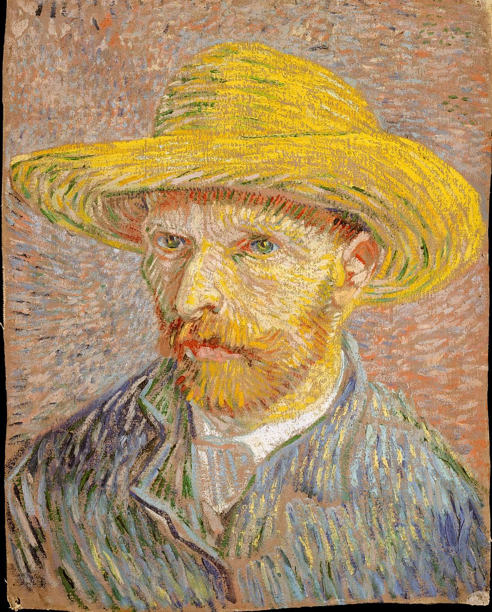 Self-Portrait with a Straw Hat (obverse: The Potato Peeler) by Vincent van Gogh