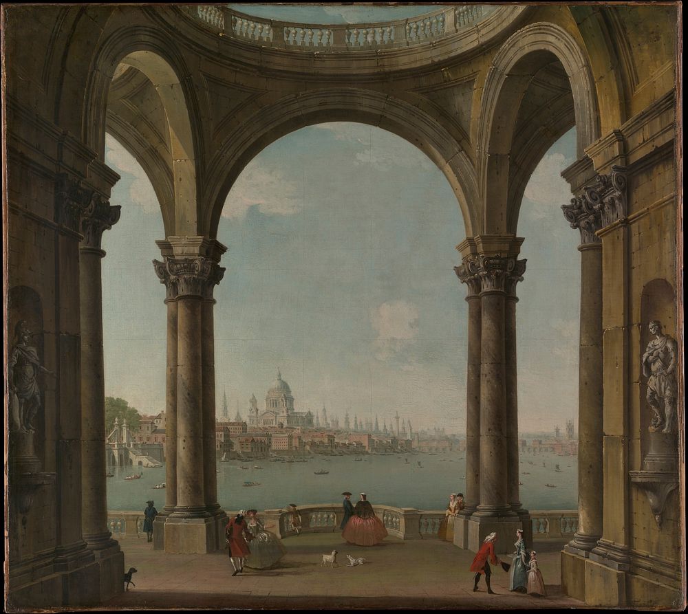 Capriccio with St. Paul's and Old London Bridge by Antonio Joli (Italian, Modena 1700&ndash;1777 Naples)