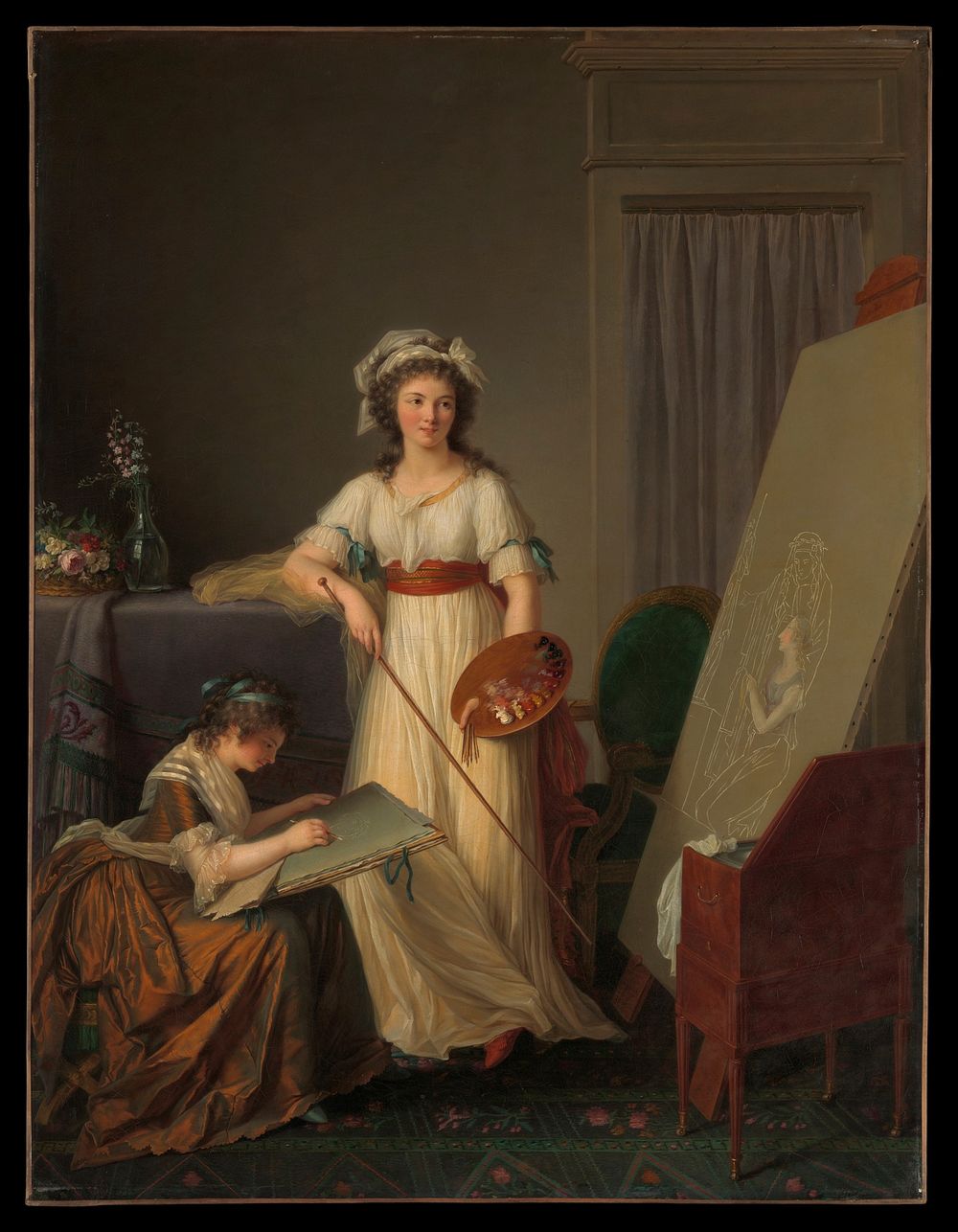 The Interior of an Atelier of a Woman Painter by Marie Victoire Lemoine