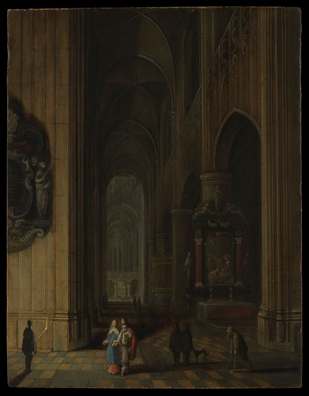 Interior of a Gothic Church at Night by Pieter Neeffs the Younger
