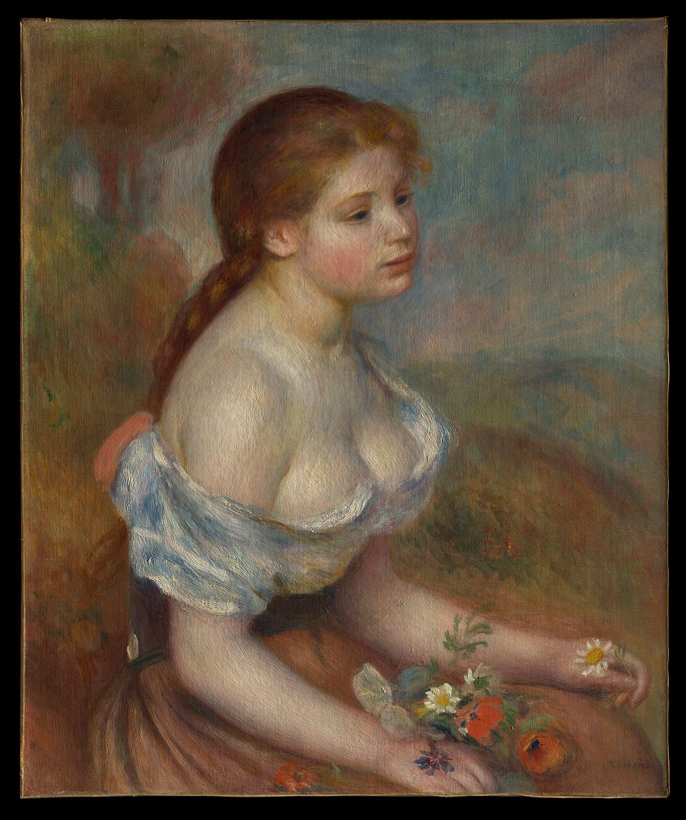 Pierre-Auguste Renoir's A Young Girl with Daisies
