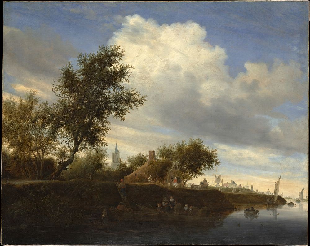 Ferry near Gorinchem by Salomon van Ruysdael