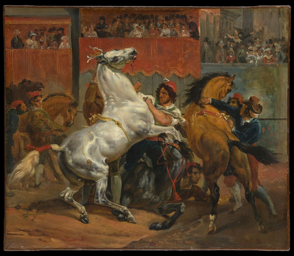 The Start of the Race of the Riderless Horses by Horace Vernet