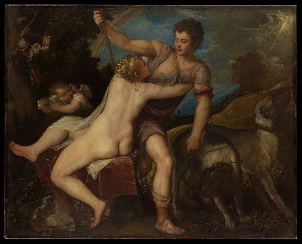 Venus and Adonis by Titian (Tiziano Vecellio)