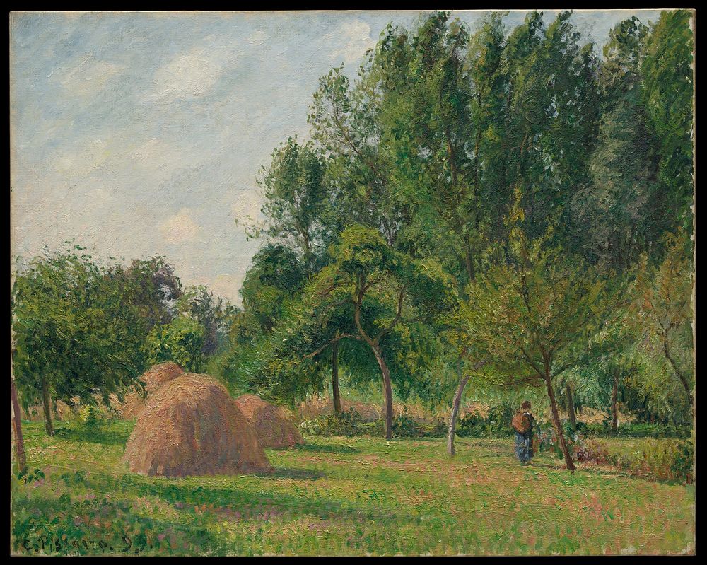 Haystacks, Morning, Éragny by Camille Pissarro
