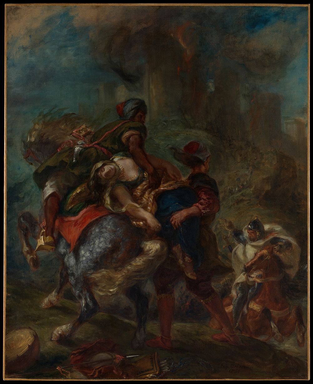 The Abduction of Rebecca by Eug&egrave;ne Delacroix