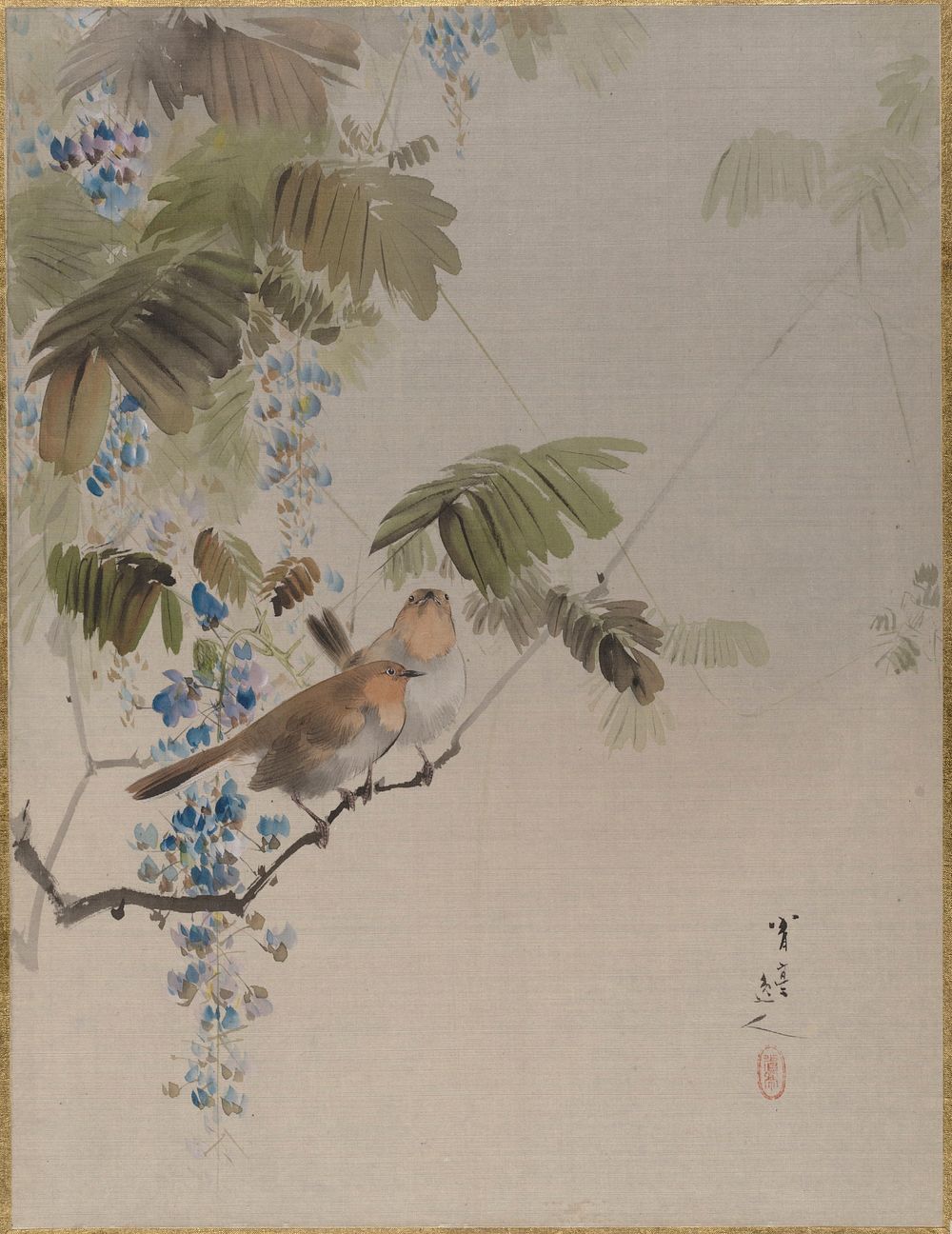 Birds and Flowers by Watanabe Seitei