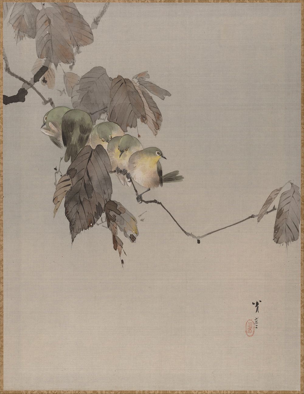 Birds on a Branch by Watanabe Seitei