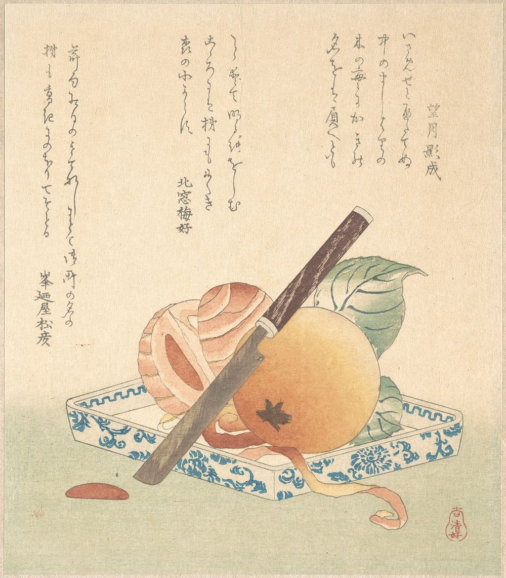 Persimmons on a Plate by Kubo Shunman
