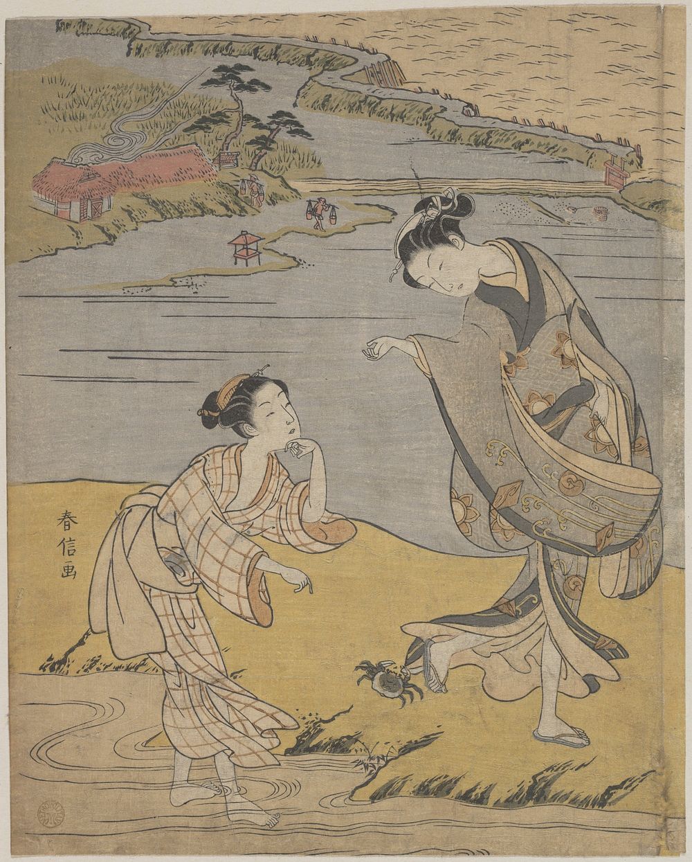 The Clinging Crab by Suzuki Harunobu