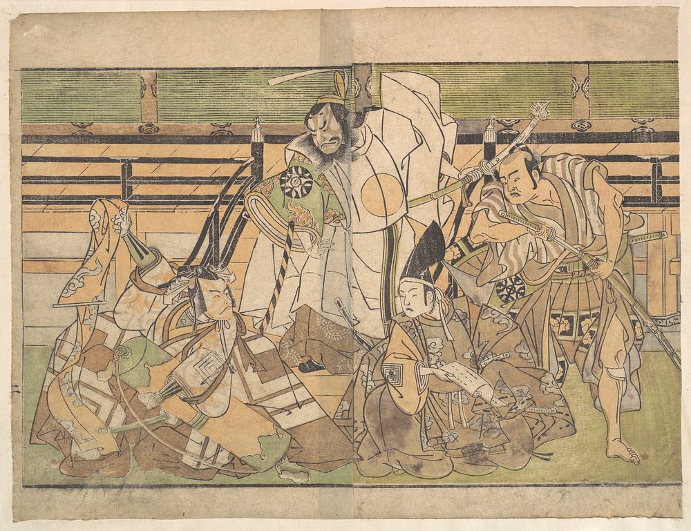 Four Actors in Unidentified Roles by Katsukawa Shunshō