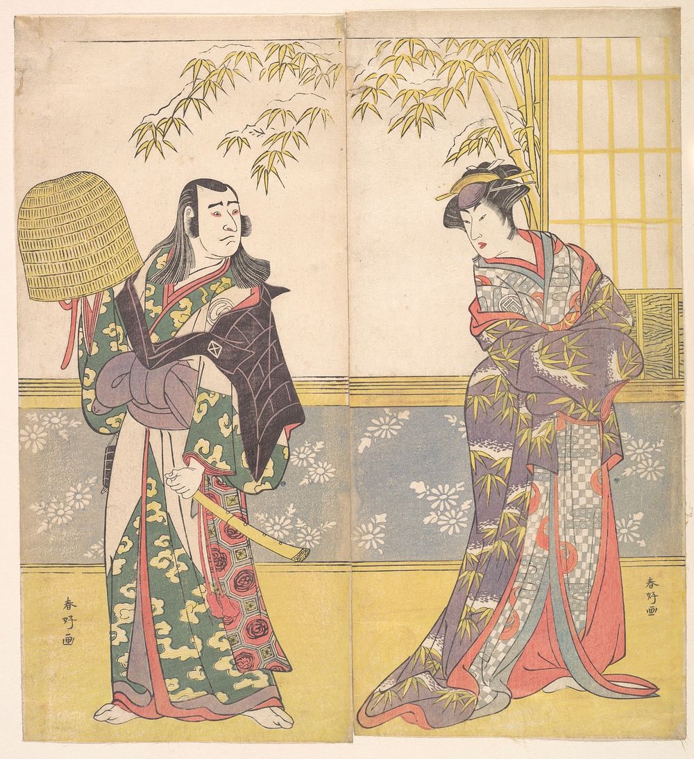 Kabuki Actors Sawamura Sōjūrō III and Sanogawa Ichimatsu III in "A Courtesan’s Mirror for the Eastern Provinces" (Keisei…