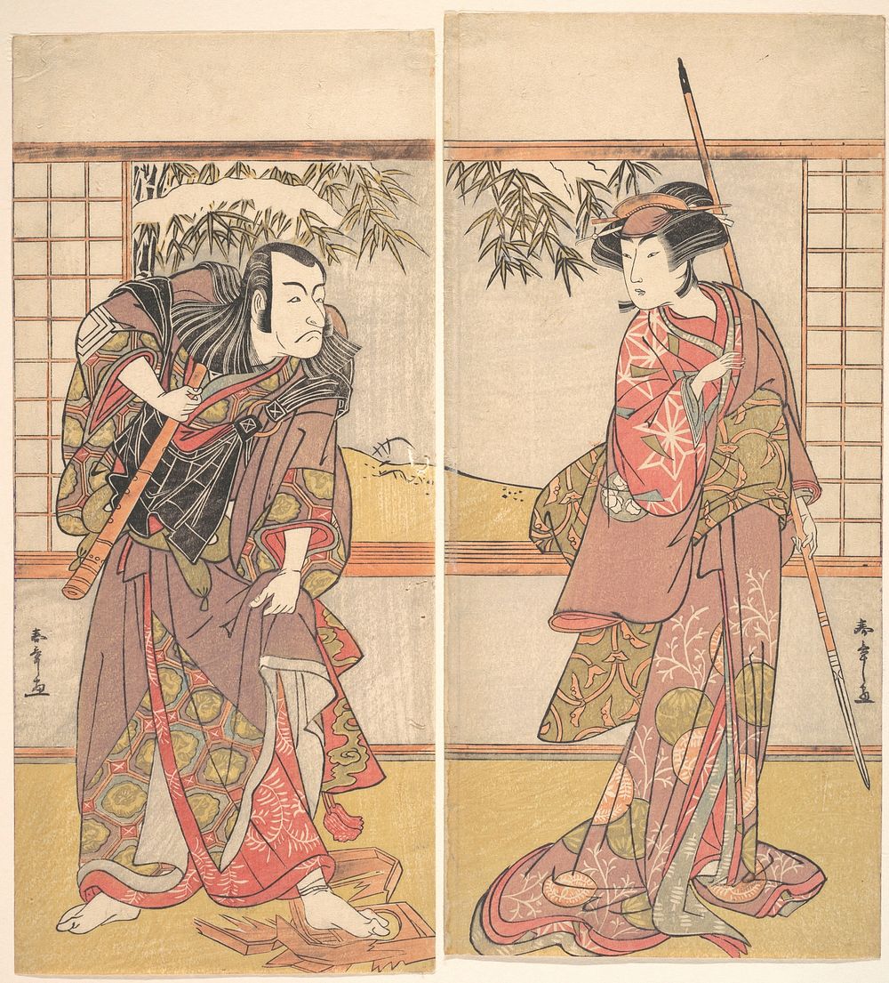 Kabuki Actors Osagawa Tsuneyo II and Ichikawa Danjūrō V by Katsukawa Shunshō