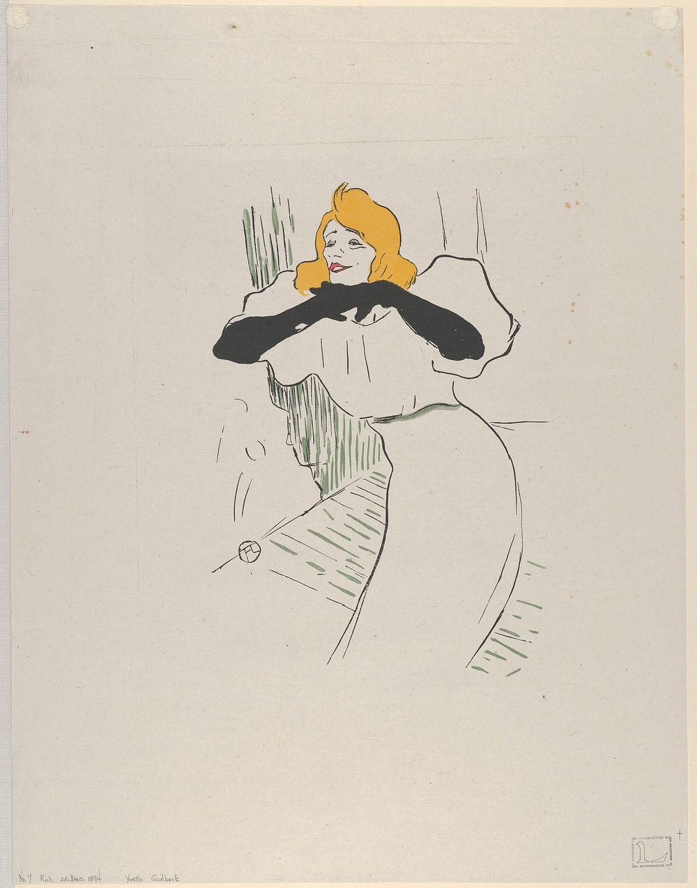 Yvette Guilbert by Henri de Toulouse–Lautrec