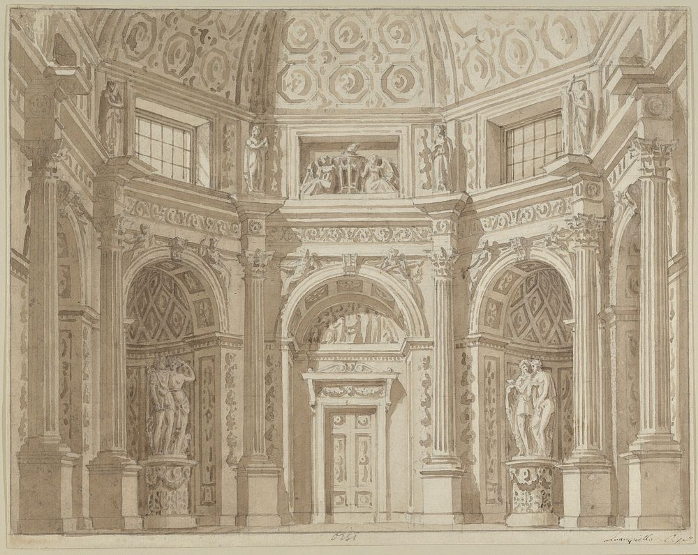 Interior of an Octagonal Room (Stage Design?) 