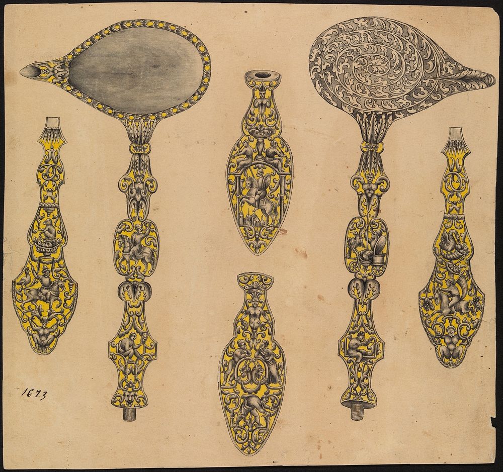 Design for the Decoration of Two Firearms Accessories, a Ladle and a Screwdriver