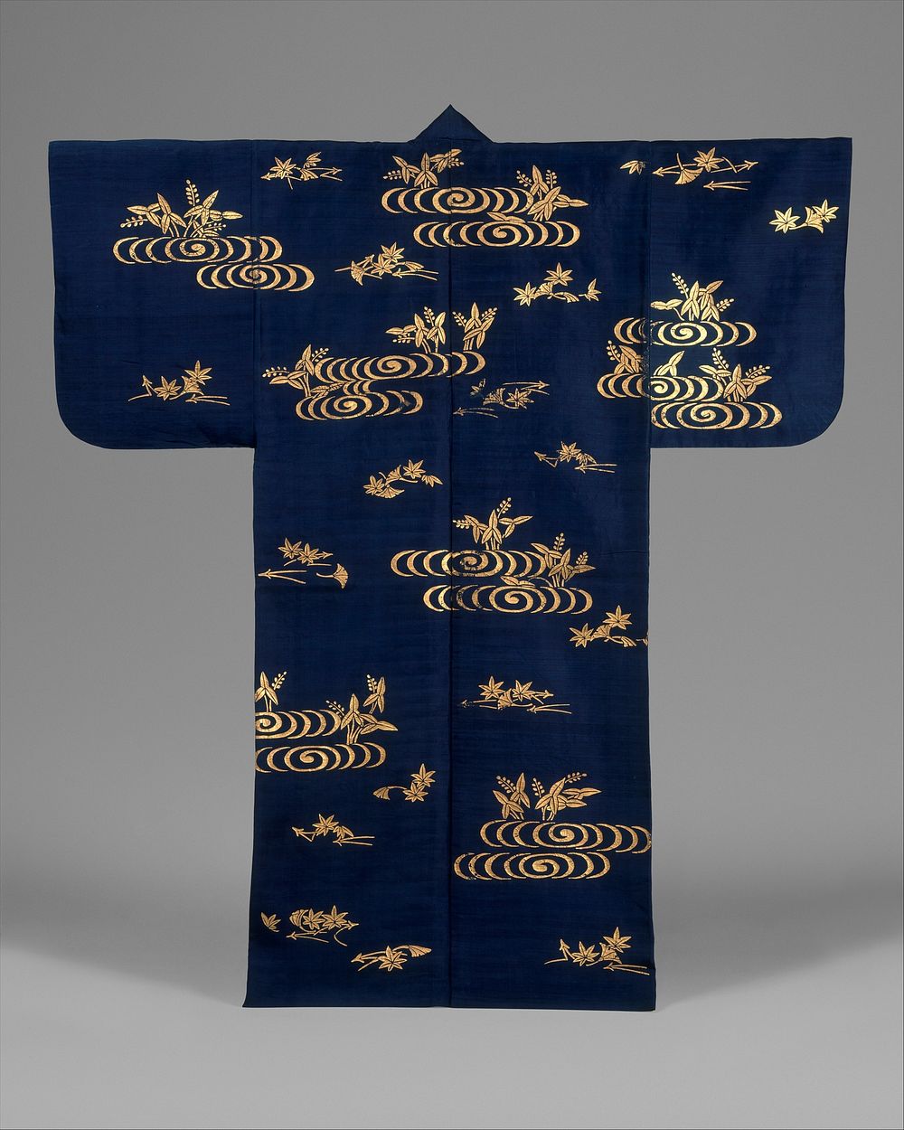 Noh Costume (Surihaku) with Water, Water Plants, and Leaves