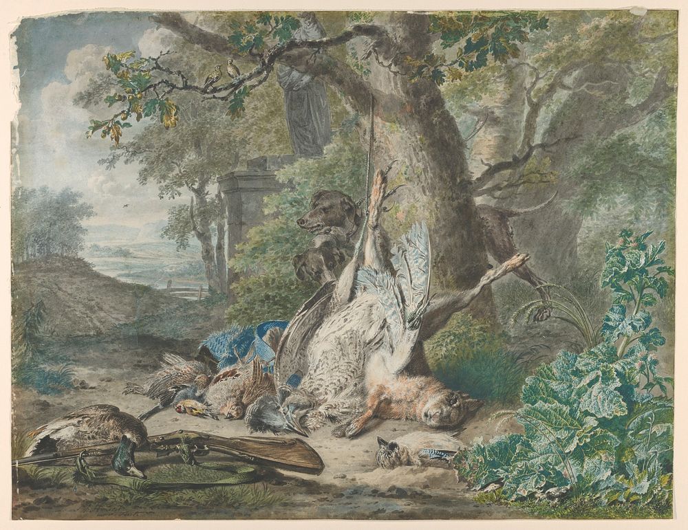 Hunting Still Life in a Forest