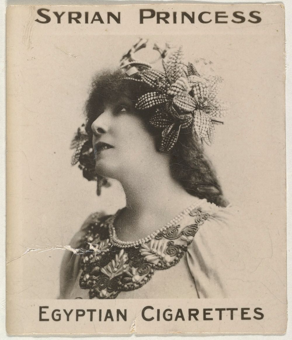 Anonymous actress, from the Actresses series (T123, Type 2), issued by Neil McCoull Co. to promote Syrian Princess Egyptian…