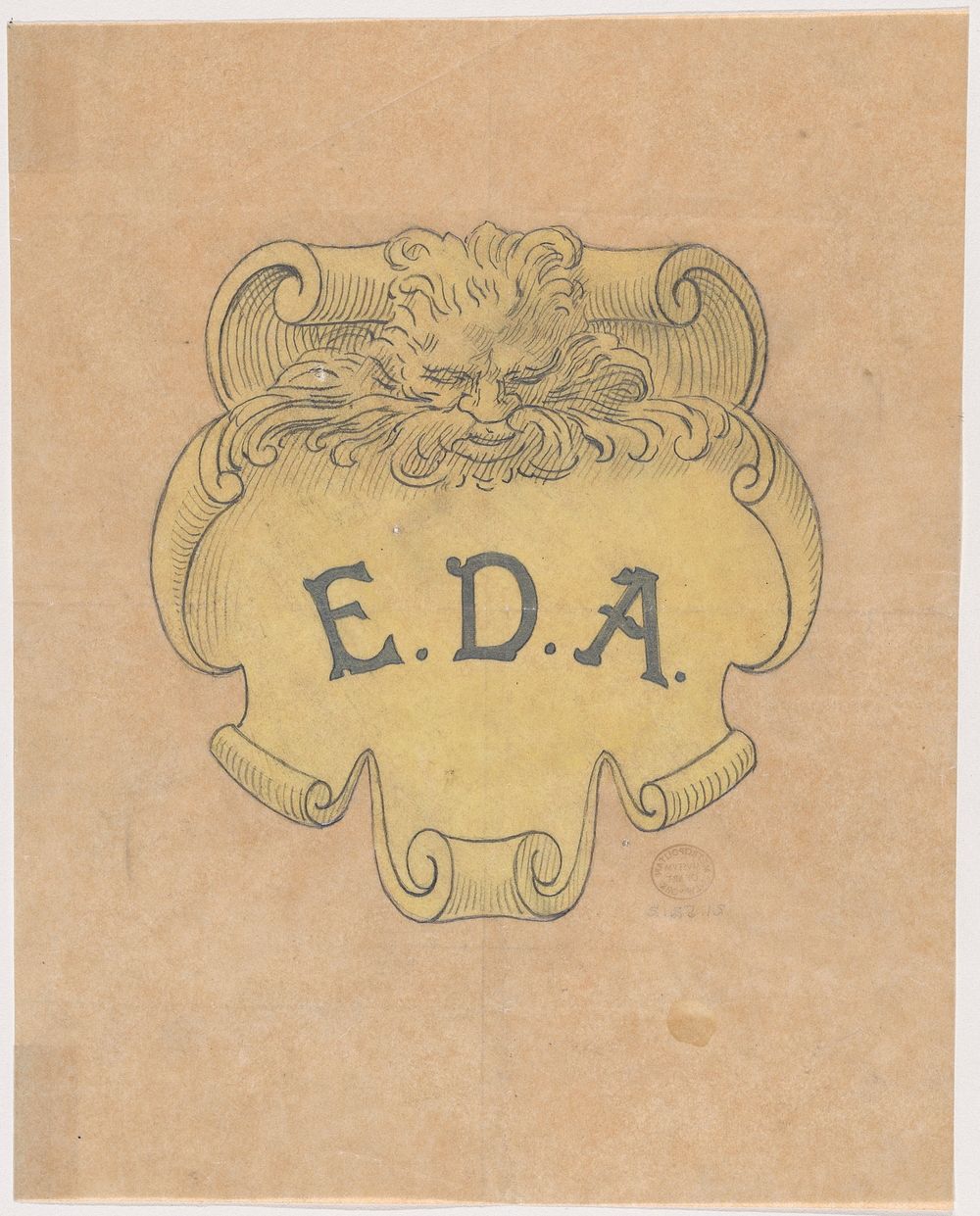 Study for a bronze name plate for Edward D. Adams