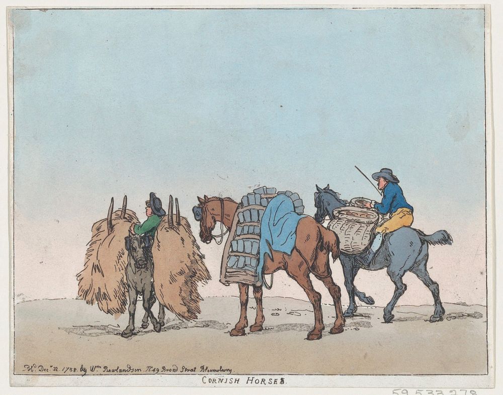 Cornish Horses by Thomas Rowlandson