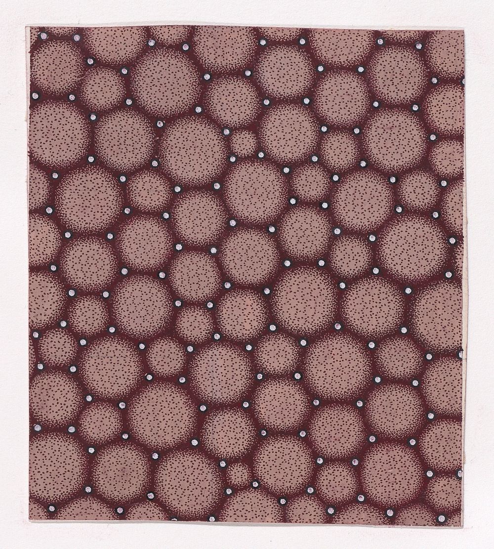 Textile Design with a Seamless Pattern of Circles and Pearls