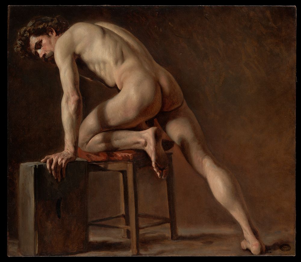 Study of a Nude Man, attributed to Gustave Courbet