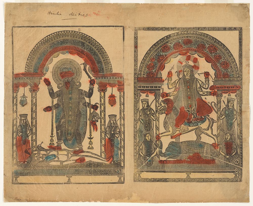 The goddesses Kali and Jagadhatri