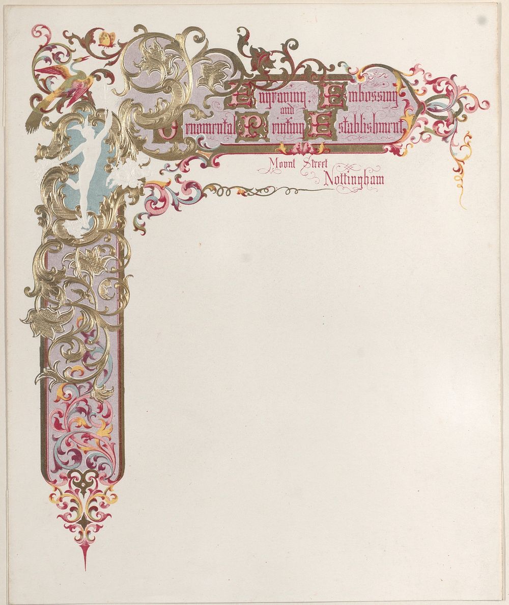 Stationary for Engraving, Embossing and Ornamental Printing Establishment